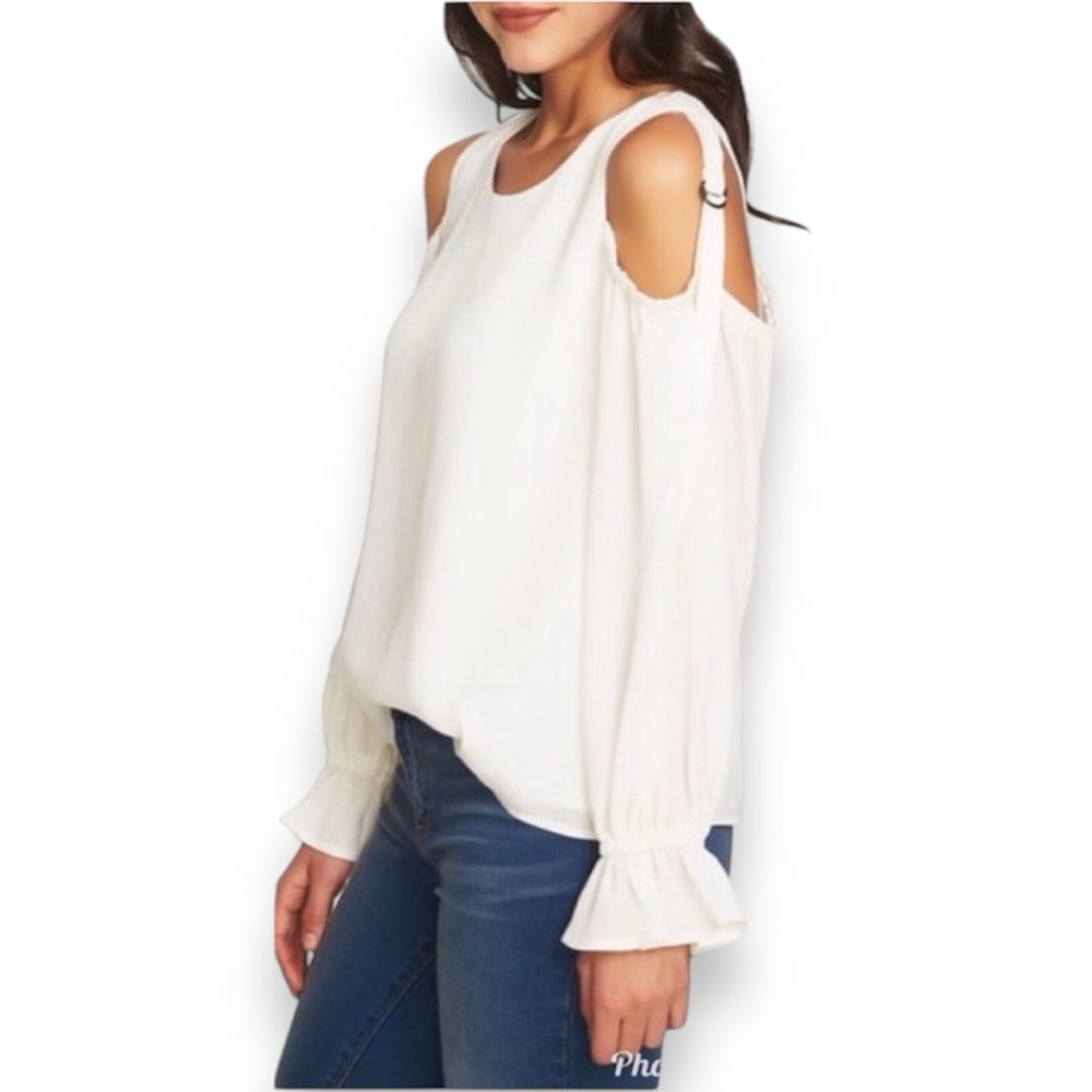 1. STATE Women’s Cold Shoulder Peasant Blouse Professional Women’s Size Medium